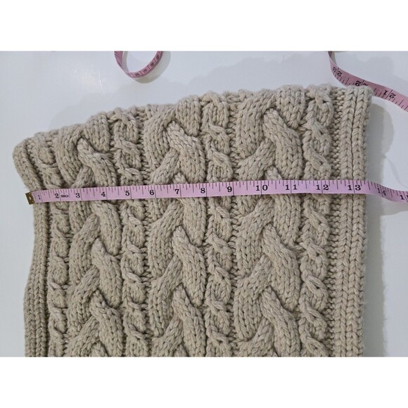 Gap Wool Blend Cable Knit Cowl Neck Warmer Beige - Picture 7 of 7